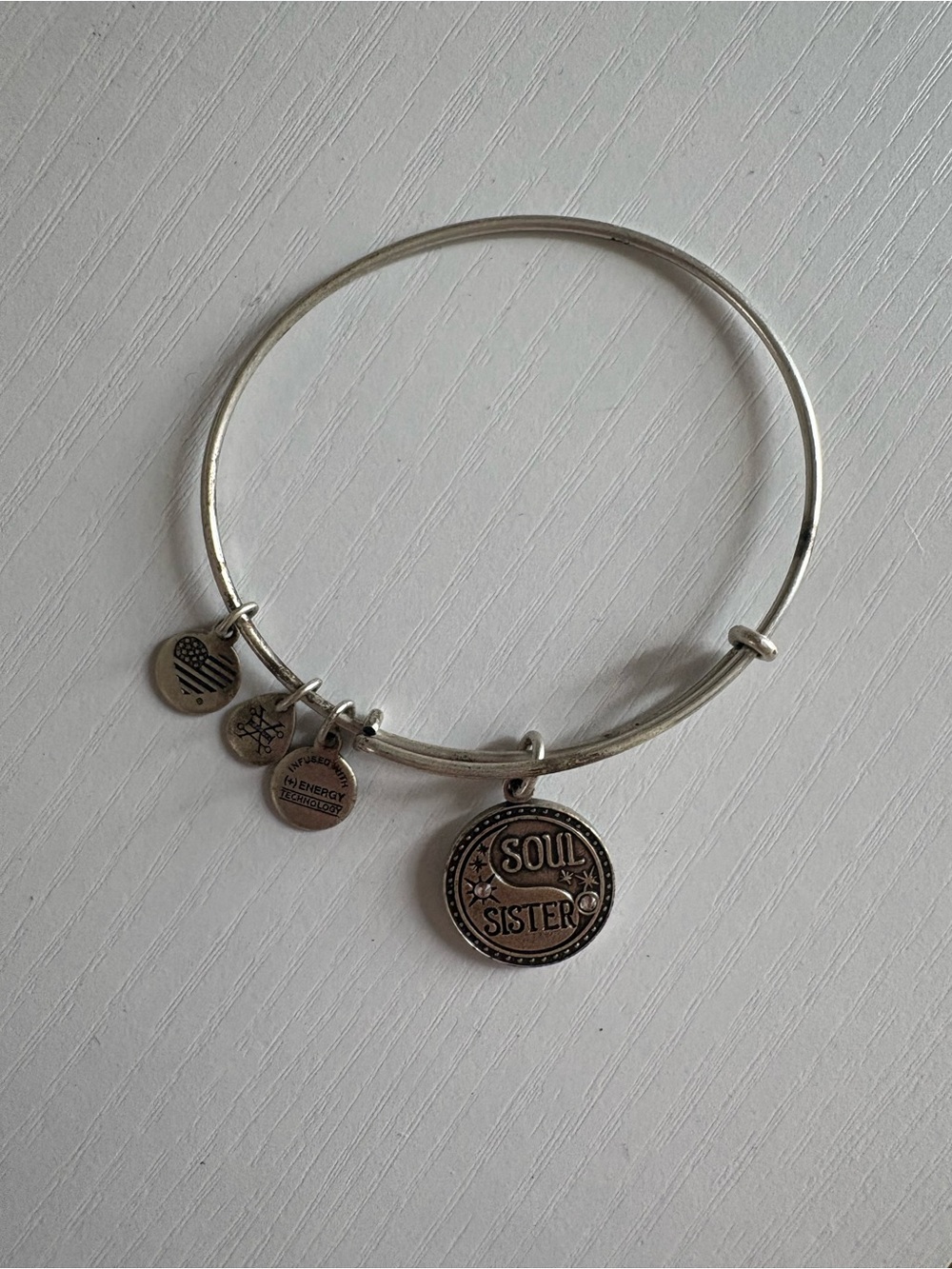 Alex and Ani Silver Soul Sister Charm Bracelet